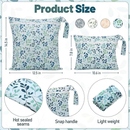 8 Pack Wet Dry Bags Large & Small Waterproof Reusable Travel Zipper Pouches for Baby Diapers Family Wet Clothes Beach Swimsuits Toiletries(4 Sizes,Combination,Multicolor)