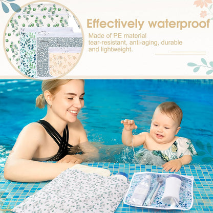 8 Pack Wet Dry Bags Large & Small Waterproof Reusable Travel Zipper Pouches for Baby Diapers Family Wet Clothes Beach Swimsuits Toiletries(4 Sizes,Combination,Multicolor)