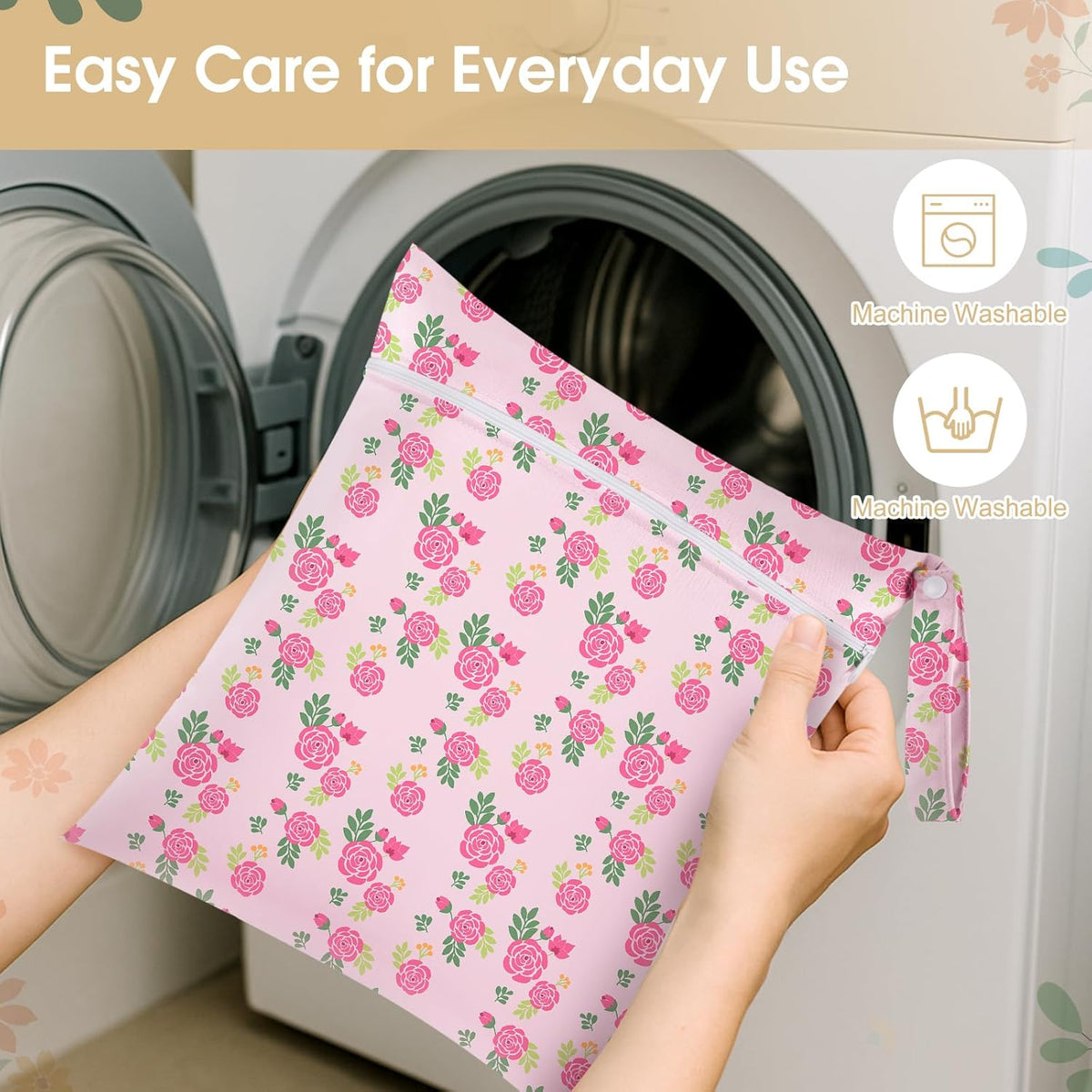 8 Pack Wet Dry Bags Large & Small Waterproof Reusable Travel Zipper Pouches for Baby Diapers Family Wet Clothes Beach Swimsuits Toiletries(4 Sizes,Combination,Multicolor)