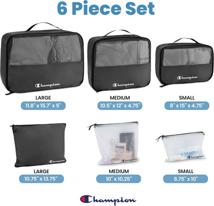Packing Cubes for Travel – 6 pc Packing Cubes Set for Suitcases, Space-Saving Packing Organizers