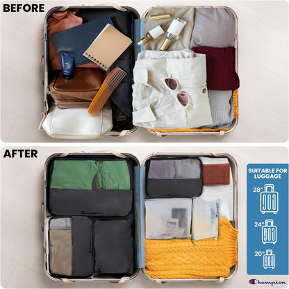 Packing Cubes for Travel – 6 pc Packing Cubes Set for Suitcases, Space-Saving Packing Organizers