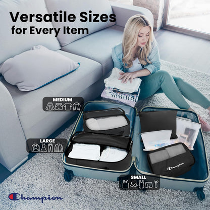 Packing Cubes for Travel – 6 pc Packing Cubes Set for Suitcases, Space-Saving Packing Organizers