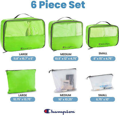 Packing Cubes for Travel – 6 pc Packing Cubes Set for Suitcases, Space-Saving Packing Organizers
