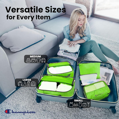 Packing Cubes for Travel – 6 pc Packing Cubes Set for Suitcases, Space-Saving Packing Organizers