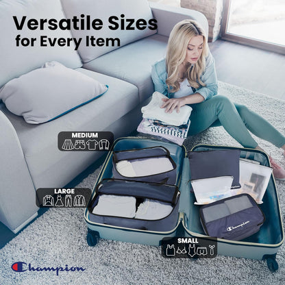 Packing Cubes for Travel – 6 pc Packing Cubes Set for Suitcases, Space-Saving Packing Organizers