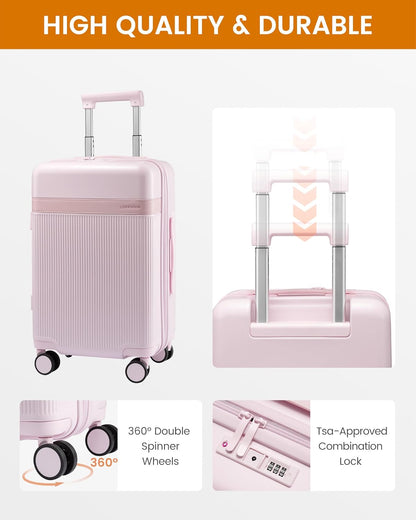 Hard Shell Carry On Luggage 22x14x9 Airline Approved with Removable Lining,22 Inch Carry On Suitcase with Spinner Wheel TSA Lock,Lightweight Checked Luggage for Men Women Travel Business Trip