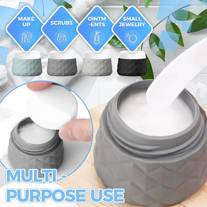 16Pack Travel Bottles for Toiletries, TSA Approved Travel Size Toiletries Containers Set, Silicone Leak Proof Refillable Bottles Elastic Sleeves Creams Jars Accessories Kit W/Clear Bag (Cream)