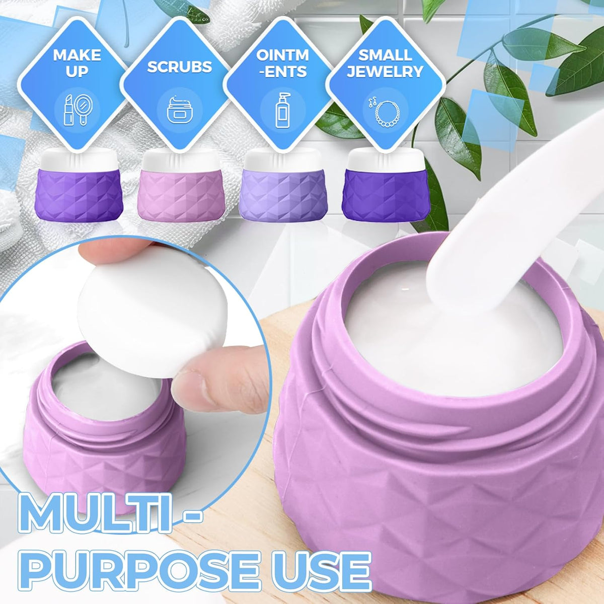 16Pack Travel Bottles for Toiletries, TSA Approved Travel Size Toiletries Containers Set, Silicone Leak Proof Refillable Bottles Elastic Sleeves Creams Jars Accessories Kit W/Clear Bag (Cream)