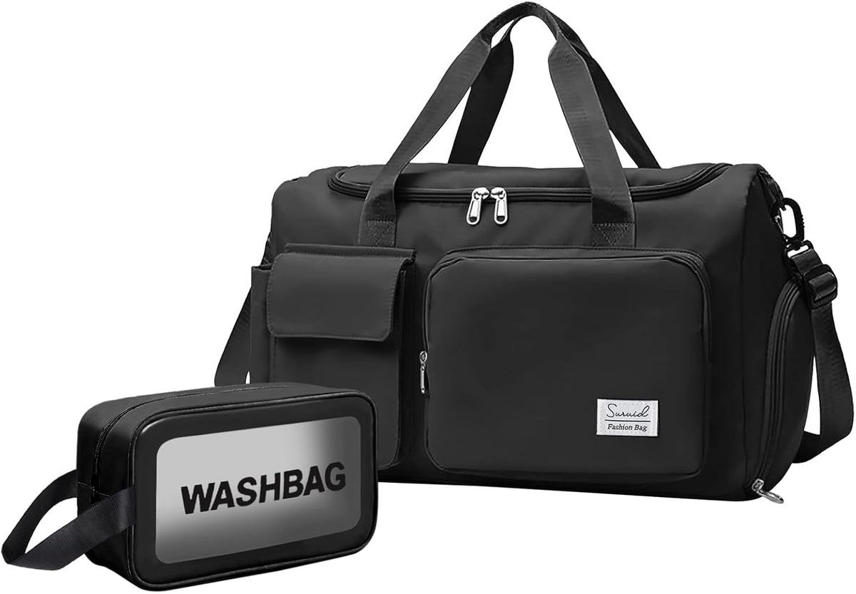 Sports Gym Duffel Bag with Shoes Compartment and Dry Wet Separated Pocket for Men and Women - Overnight Weekender Training Handbag Yoga Bag - Purple