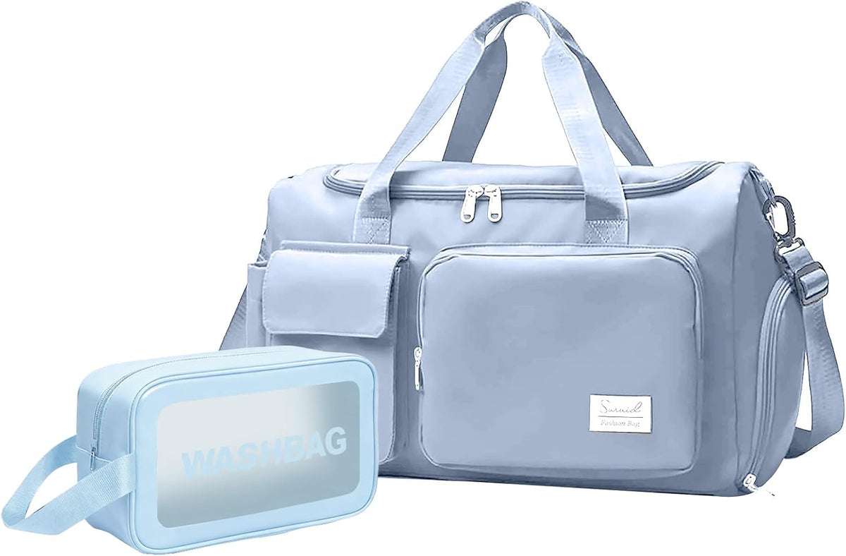 Sports Gym Duffel Bag with Shoes Compartment and Dry Wet Separated Pocket for Men and Women - Overnight Weekender Training Handbag Yoga Bag - Purple