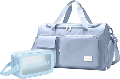 Sports Gym Duffel Bag with Shoes Compartment and Dry Wet Separated Pocket for Men and Women - Overnight Weekender Training Handbag Yoga Bag - Purple