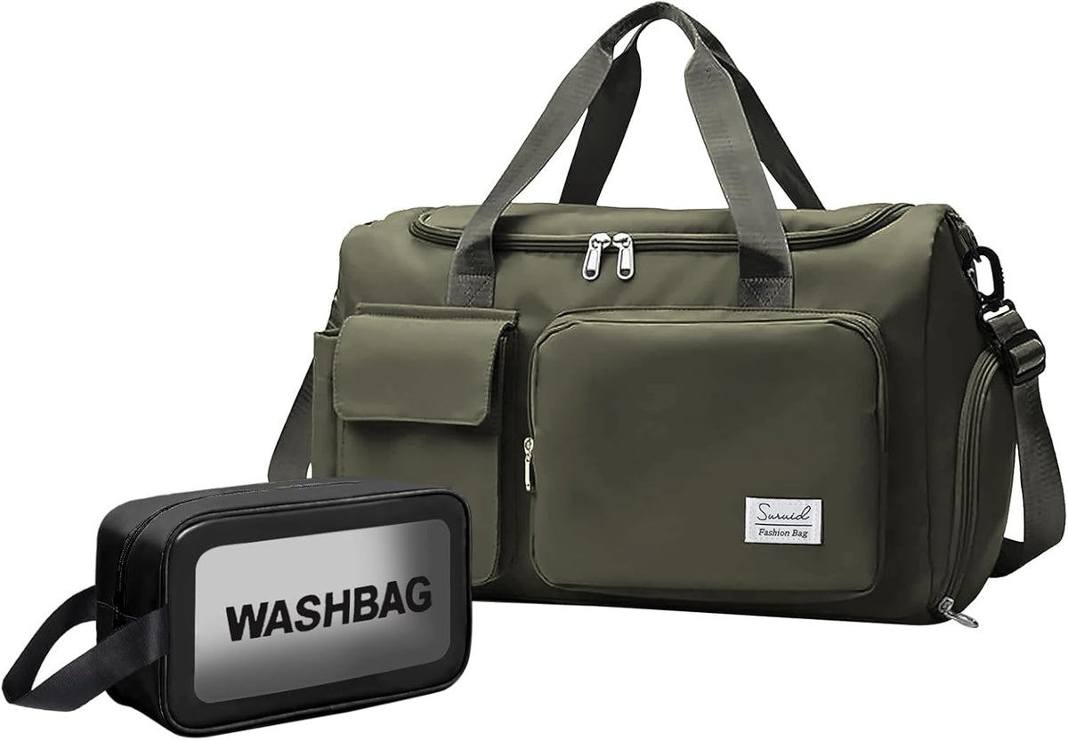 Sports Gym Duffel Bag with Shoes Compartment and Dry Wet Separated Pocket for Men and Women - Overnight Weekender Training Handbag Yoga Bag - Purple