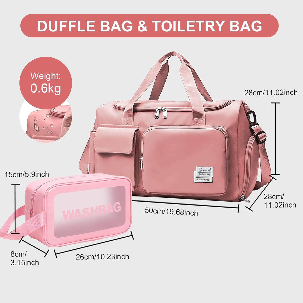 Sports Gym Duffel Bag with Shoes Compartment and Dry Wet Separated Pocket for Men and Women - Overnight Weekender Training Handbag Yoga Bag - Purple