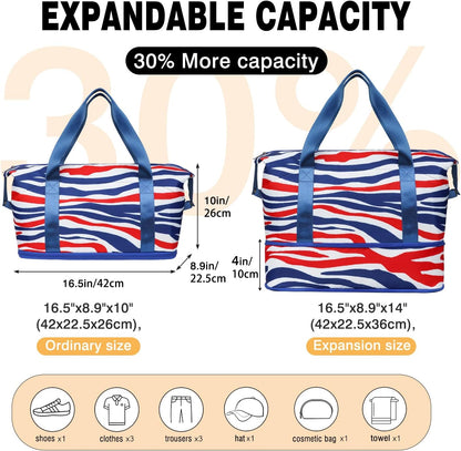 Expandable Travel Duffel Bags for Women Large - Gym Bag Waterproof Floral Weekender Beach Tote Carry on Bag with Luggage Sleeve for Spirit Airlines Personal Item Bag Overnight Mom Hospital Duffels