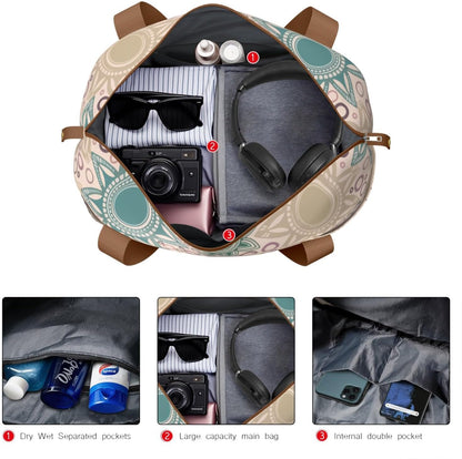 Expandable Travel Duffel Bags for Women Large - Gym Bag Waterproof Floral Weekender Beach Tote Carry on Bag with Luggage Sleeve for Spirit Airlines Personal Item Bag Overnight Mom Hospital Duffels