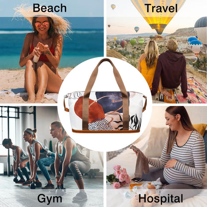 Expandable Travel Duffel Bags for Women Large - Gym Bag Waterproof Floral Weekender Beach Tote Carry on Bag with Luggage Sleeve for Spirit Airlines Personal Item Bag Overnight Mom Hospital Duffels