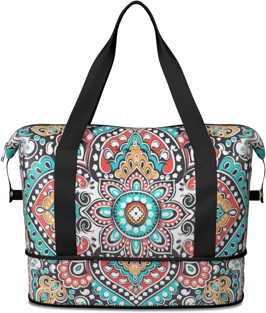 Expandable Travel Duffel Bags for Women Large - Gym Bag Waterproof Floral Weekender Beach Tote Carry on Bag with Luggage Sleeve for Spirit Airlines Personal Item Bag Overnight Mom Hospital Duffels