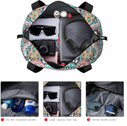 Expandable Travel Duffel Bags for Women Large - Gym Bag Waterproof Floral Weekender Beach Tote Carry on Bag with Luggage Sleeve for Spirit Airlines Personal Item Bag Overnight Mom Hospital Duffels
