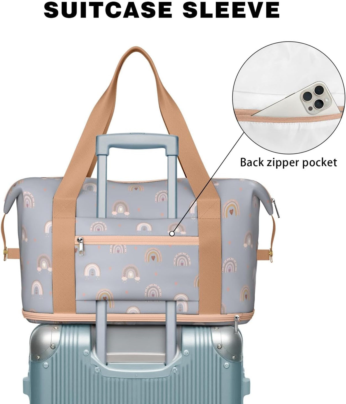 Expandable Travel Duffel Bags for Women Large - Gym Bag Waterproof Floral Weekender Beach Tote Carry on Bag with Luggage Sleeve for Spirit Airlines Personal Item Bag Overnight Mom Hospital Duffels