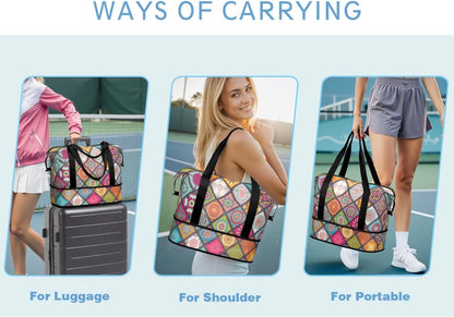 Expandable Travel Duffel Bags for Women Large - Gym Bag Waterproof Floral Weekender Beach Tote Carry on Bag with Luggage Sleeve for Spirit Airlines Personal Item Bag Overnight Mom Hospital Duffels
