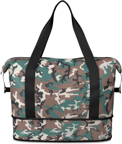 Expandable Travel Duffel Bags for Women Large - Gym Bag Waterproof Floral Weekender Beach Tote Carry on Bag with Luggage Sleeve for Spirit Airlines Personal Item Bag Overnight Mom Hospital Duffels
