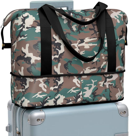 Expandable Travel Duffel Bags for Women Large - Gym Bag Waterproof Floral Weekender Beach Tote Carry on Bag with Luggage Sleeve for Spirit Airlines Personal Item Bag Overnight Mom Hospital Duffels