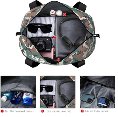 Expandable Travel Duffel Bags for Women Large - Gym Bag Waterproof Floral Weekender Beach Tote Carry on Bag with Luggage Sleeve for Spirit Airlines Personal Item Bag Overnight Mom Hospital Duffels