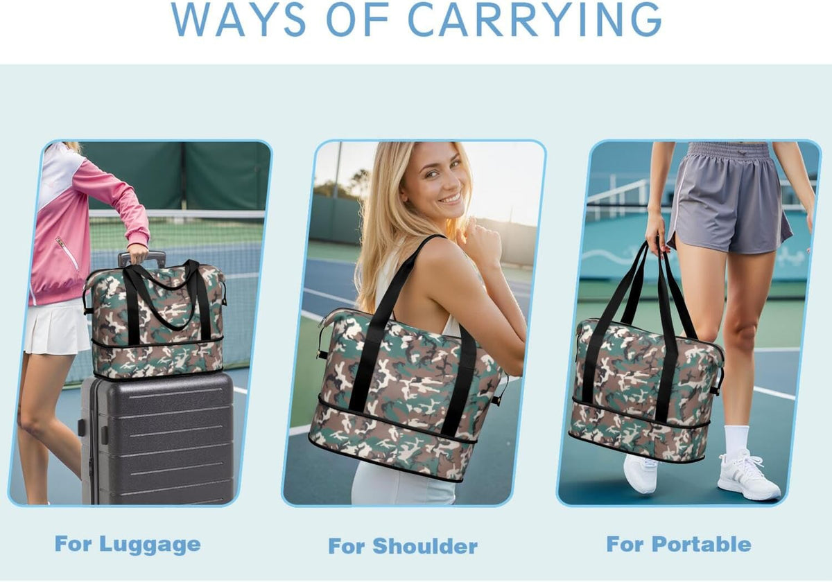 Expandable Travel Duffel Bags for Women Large - Gym Bag Waterproof Floral Weekender Beach Tote Carry on Bag with Luggage Sleeve for Spirit Airlines Personal Item Bag Overnight Mom Hospital Duffels