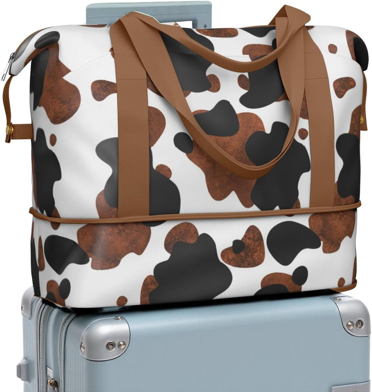 Expandable Travel Duffel Bags for Women Large - Gym Bag Waterproof Floral Weekender Beach Tote Carry on Bag with Luggage Sleeve for Spirit Airlines Personal Item Bag Overnight Mom Hospital Duffels