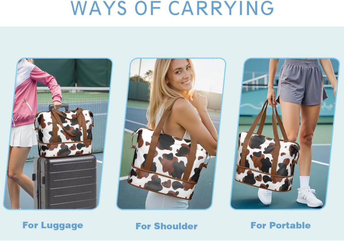 Expandable Travel Duffel Bags for Women Large - Gym Bag Waterproof Floral Weekender Beach Tote Carry on Bag with Luggage Sleeve for Spirit Airlines Personal Item Bag Overnight Mom Hospital Duffels