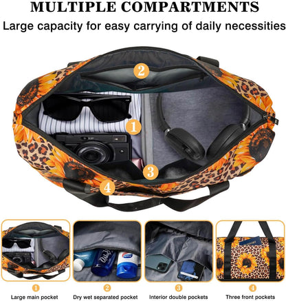 Expandable Travel Duffel Bags for Women Large - Gym Bag Waterproof Floral Weekender Beach Tote Carry on Bag with Luggage Sleeve for Spirit Airlines Personal Item Bag Overnight Mom Hospital Duffels