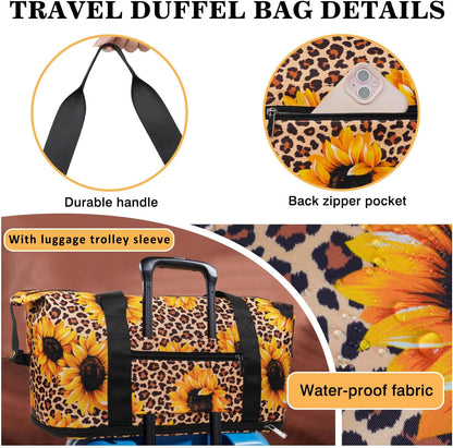 Expandable Travel Duffel Bags for Women Large - Gym Bag Waterproof Floral Weekender Beach Tote Carry on Bag with Luggage Sleeve for Spirit Airlines Personal Item Bag Overnight Mom Hospital Duffels