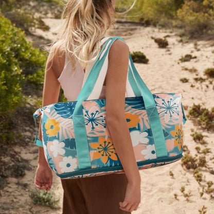 Expandable Travel Duffel Bags for Women Large - Gym Bag Waterproof Floral Weekender Beach Tote Carry on Bag with Luggage Sleeve for Spirit Airlines Personal Item Bag Overnight Mom Hospital Duffels