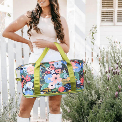 Expandable Travel Duffel Bags for Women Large - Gym Bag Waterproof Floral Weekender Beach Tote Carry on Bag with Luggage Sleeve for Spirit Airlines Personal Item Bag Overnight Mom Hospital Duffels