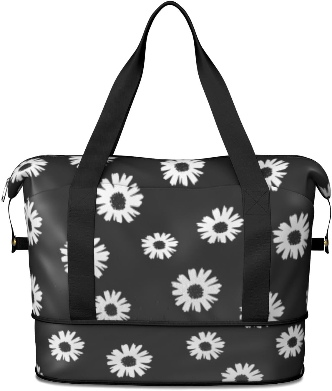 Expandable Travel Duffel Bags for Women Large - Gym Bag Waterproof Floral Weekender Beach Tote Carry on Bag with Luggage Sleeve for Spirit Airlines Personal Item Bag Overnight Mom Hospital Duffels