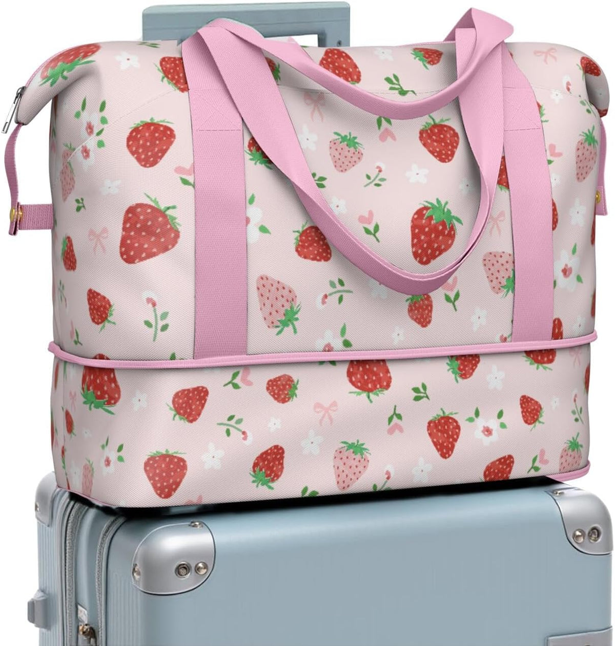 Expandable Travel Duffel Bags for Women Large - Gym Bag Waterproof Floral Weekender Beach Tote Carry on Bag with Luggage Sleeve for Spirit Airlines Personal Item Bag Overnight Mom Hospital Duffels