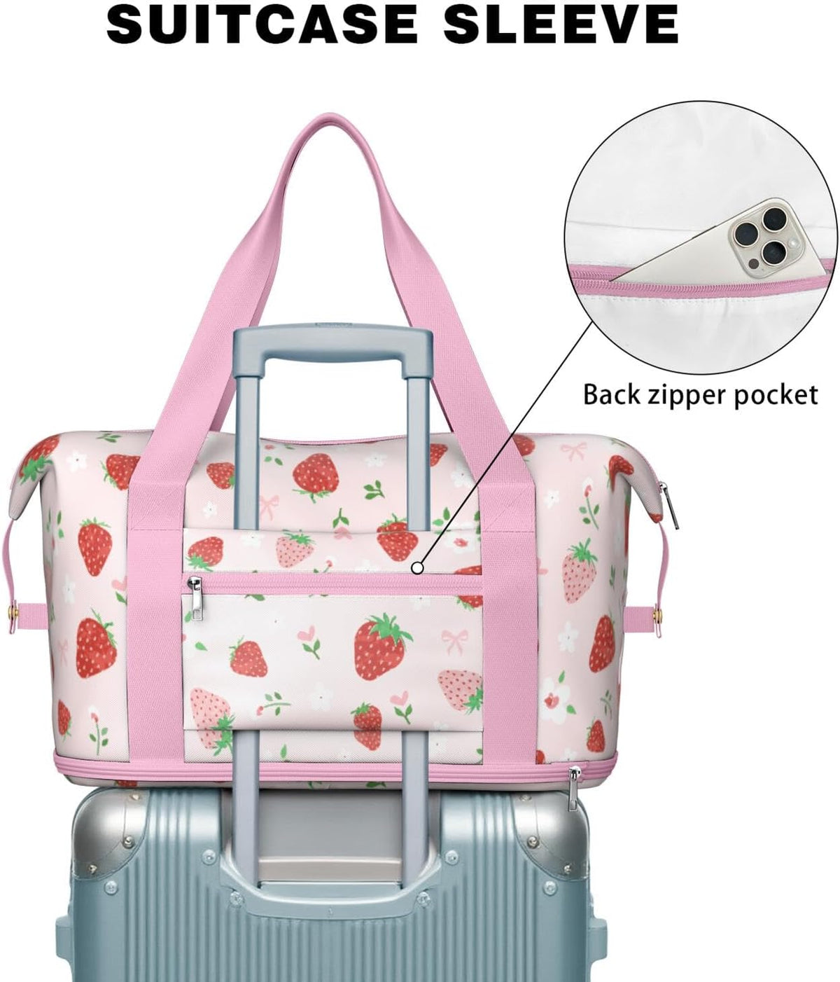 Expandable Travel Duffel Bags for Women Large - Gym Bag Waterproof Floral Weekender Beach Tote Carry on Bag with Luggage Sleeve for Spirit Airlines Personal Item Bag Overnight Mom Hospital Duffels