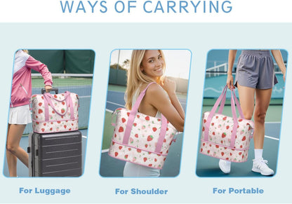Expandable Travel Duffel Bags for Women Large - Gym Bag Waterproof Floral Weekender Beach Tote Carry on Bag with Luggage Sleeve for Spirit Airlines Personal Item Bag Overnight Mom Hospital Duffels