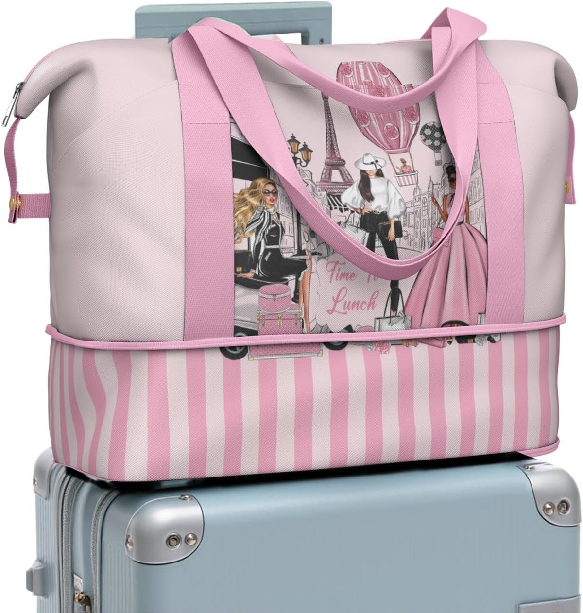 Expandable Travel Duffel Bags for Women Large - Gym Bag Waterproof Floral Weekender Beach Tote Carry on Bag with Luggage Sleeve for Spirit Airlines Personal Item Bag Overnight Mom Hospital Duffels