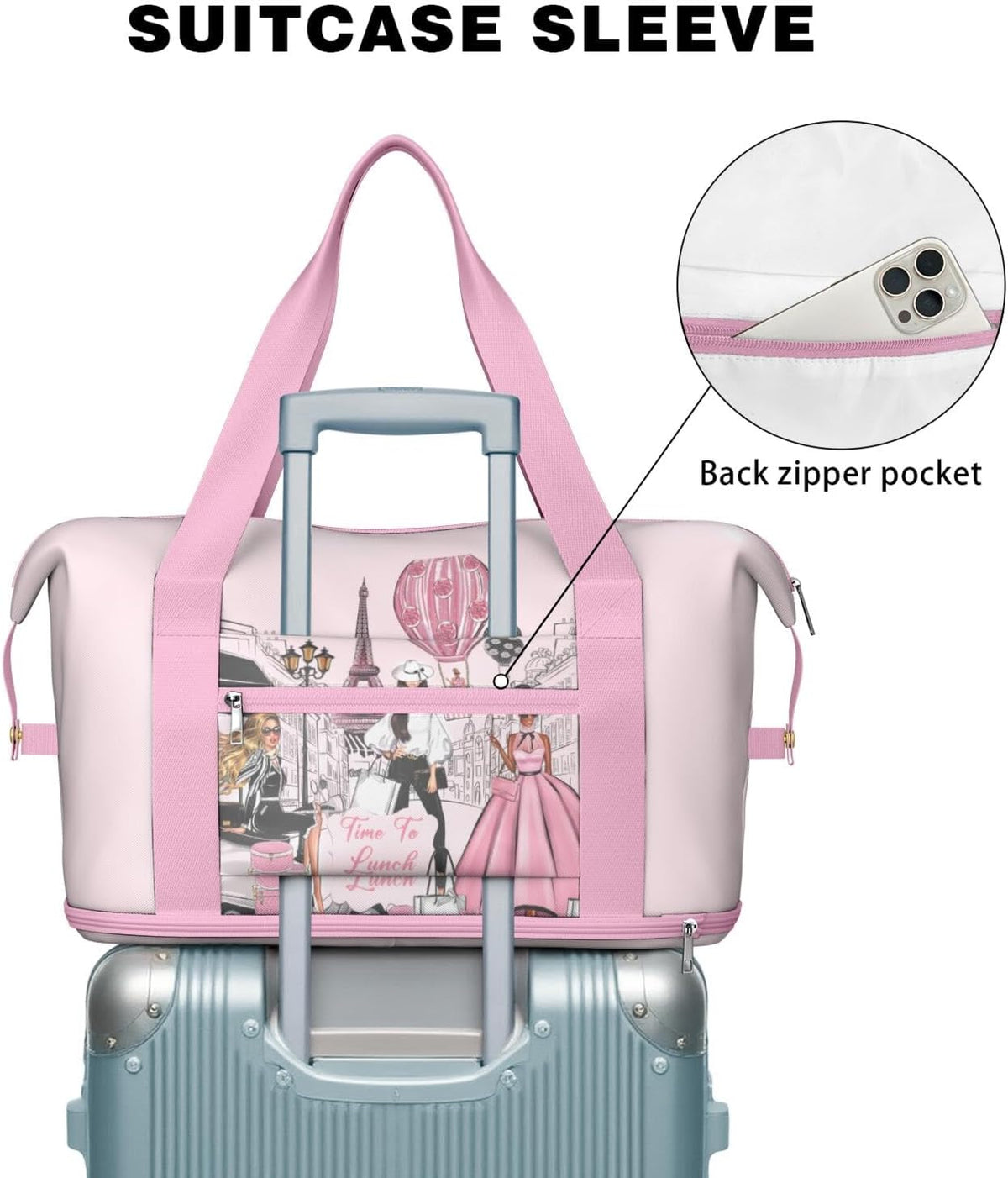 Expandable Travel Duffel Bags for Women Large - Gym Bag Waterproof Floral Weekender Beach Tote Carry on Bag with Luggage Sleeve for Spirit Airlines Personal Item Bag Overnight Mom Hospital Duffels