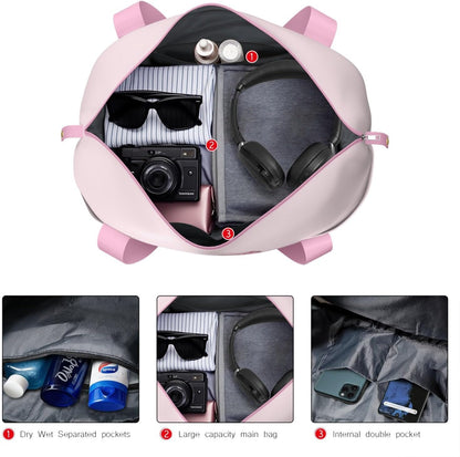 Expandable Travel Duffel Bags for Women Large - Gym Bag Waterproof Floral Weekender Beach Tote Carry on Bag with Luggage Sleeve for Spirit Airlines Personal Item Bag Overnight Mom Hospital Duffels