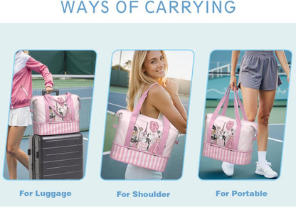 Expandable Travel Duffel Bags for Women Large - Gym Bag Waterproof Floral Weekender Beach Tote Carry on Bag with Luggage Sleeve for Spirit Airlines Personal Item Bag Overnight Mom Hospital Duffels