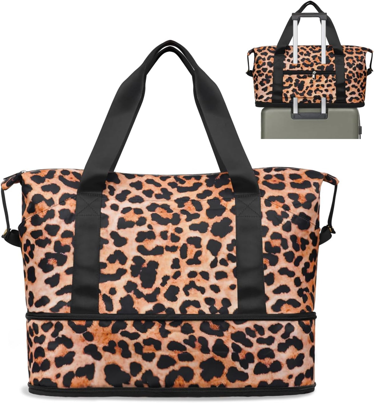 Expandable Travel Duffel Bags for Women Large - Gym Bag Waterproof Floral Weekender Beach Tote Carry on Bag with Luggage Sleeve for Spirit Airlines Personal Item Bag Overnight Mom Hospital Duffels