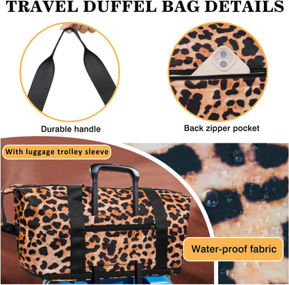 Expandable Travel Duffel Bags for Women Large - Gym Bag Waterproof Floral Weekender Beach Tote Carry on Bag with Luggage Sleeve for Spirit Airlines Personal Item Bag Overnight Mom Hospital Duffels