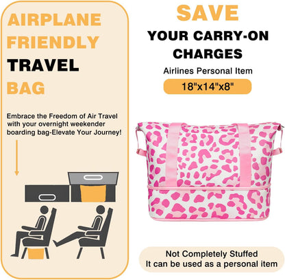Expandable Travel Duffel Bags for Women Large - Gym Bag Waterproof Floral Weekender Beach Tote Carry on Bag with Luggage Sleeve for Spirit Airlines Personal Item Bag Overnight Mom Hospital Duffels