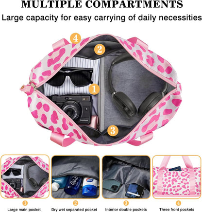 Expandable Travel Duffel Bags for Women Large - Gym Bag Waterproof Floral Weekender Beach Tote Carry on Bag with Luggage Sleeve for Spirit Airlines Personal Item Bag Overnight Mom Hospital Duffels