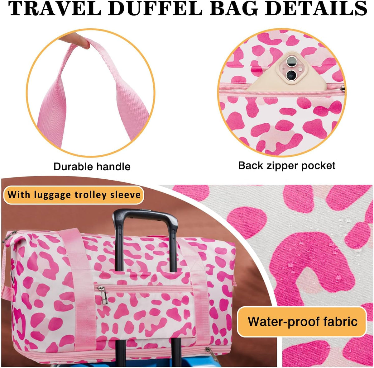 Expandable Travel Duffel Bags for Women Large - Gym Bag Waterproof Floral Weekender Beach Tote Carry on Bag with Luggage Sleeve for Spirit Airlines Personal Item Bag Overnight Mom Hospital Duffels