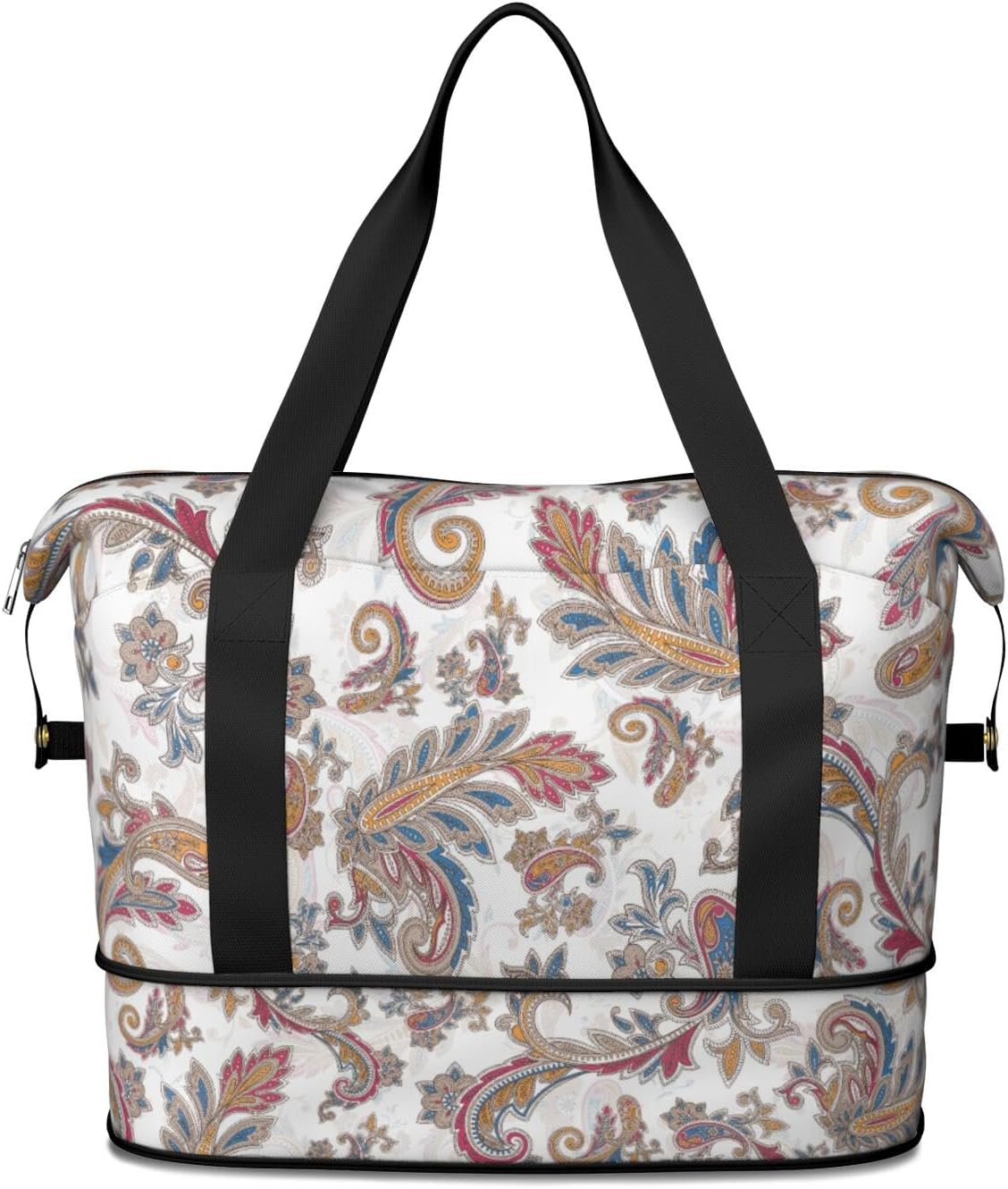 Expandable Travel Duffel Bags for Women Large - Gym Bag Waterproof Floral Weekender Beach Tote Carry on Bag with Luggage Sleeve for Spirit Airlines Personal Item Bag Overnight Mom Hospital Duffels