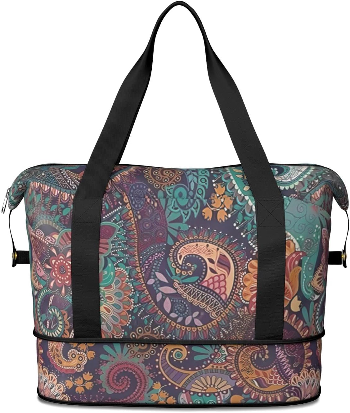 Expandable Travel Duffel Bags for Women Large - Gym Bag Waterproof Floral Weekender Beach Tote Carry on Bag with Luggage Sleeve for Spirit Airlines Personal Item Bag Overnight Mom Hospital Duffels