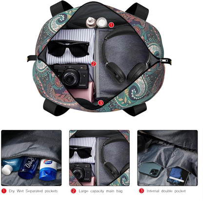 Expandable Travel Duffel Bags for Women Large - Gym Bag Waterproof Floral Weekender Beach Tote Carry on Bag with Luggage Sleeve for Spirit Airlines Personal Item Bag Overnight Mom Hospital Duffels
